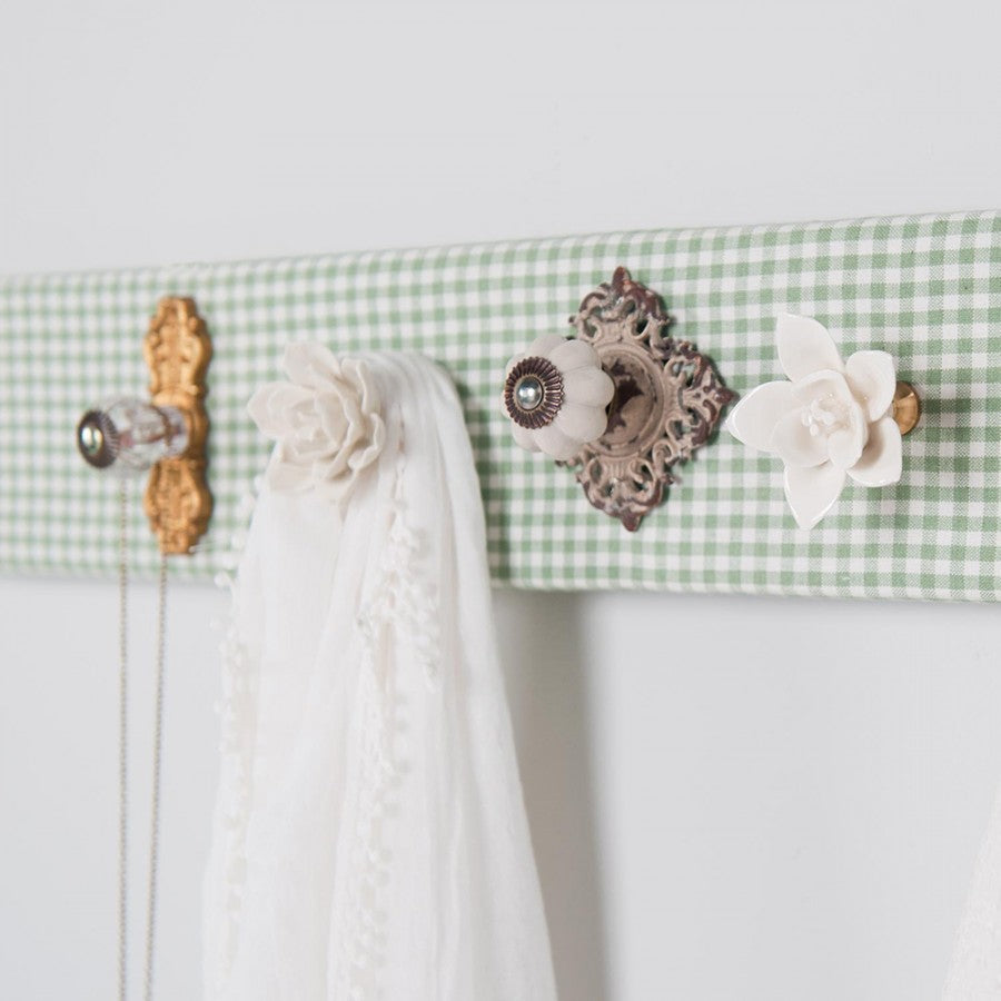 Deurknop Ø 5 cm Wit Bruin Keramiek