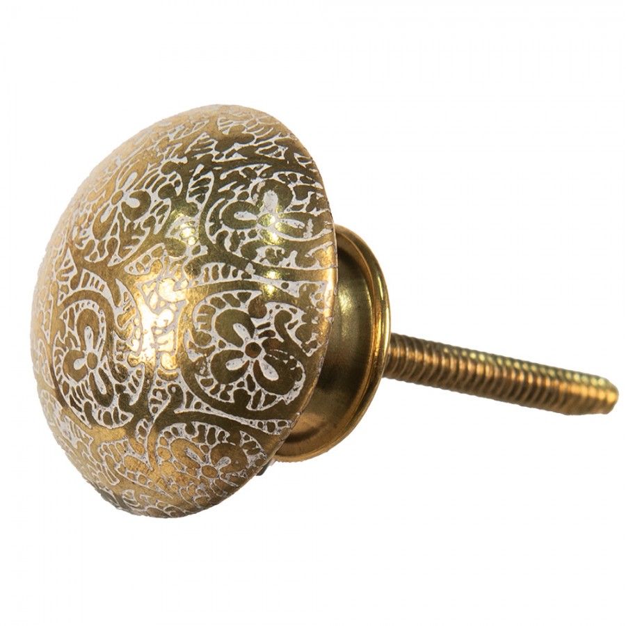 Deurknop Set van 4 Ø 4 cm Koperkleurig Koper Bloemen Rond