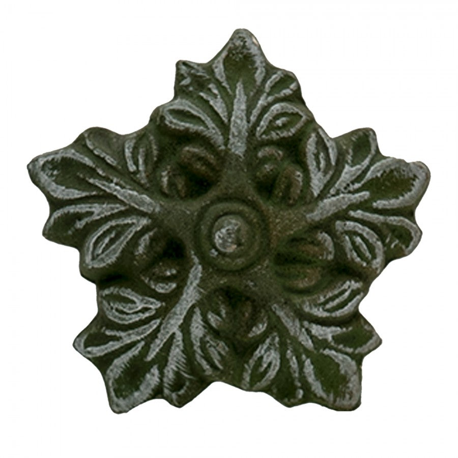 Deurknop Set van 4 5x3x5 cm Groen Keramiek Bladeren