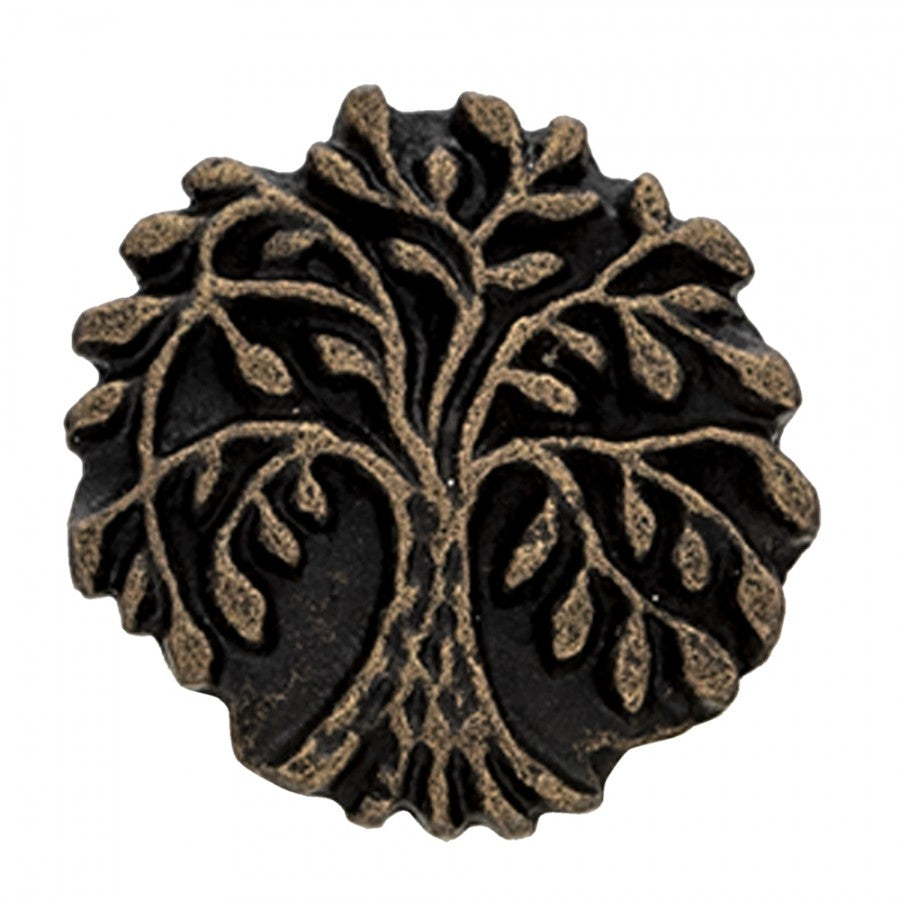 Deurknop Set van 4 Ø 4 cm Bruin Ijzer Boom Rond