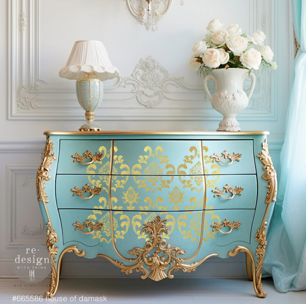 House of Damask Gold Foil Kacha (46 x 61cm) - Redesign Décor Transfers® TUBE