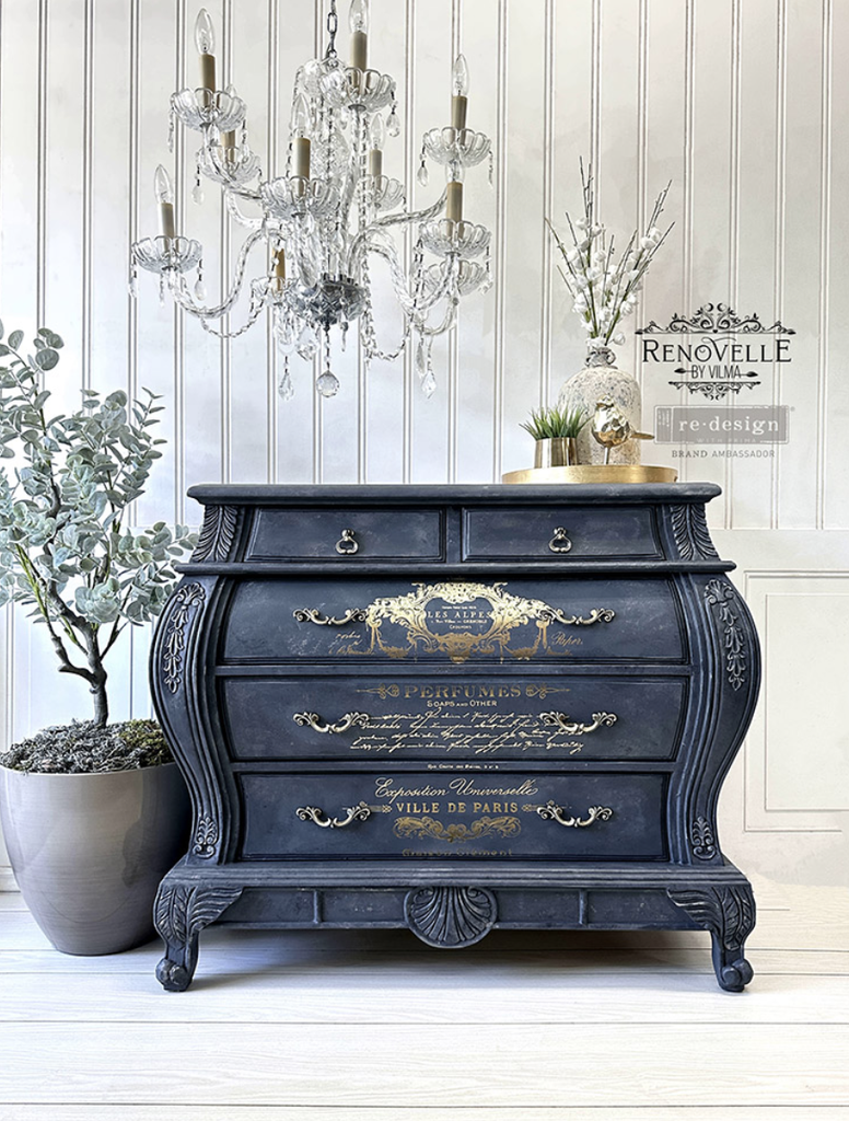 Perfume Notes Gold Foil Kacha (46 x 61cm) - Redesign Décor Transfers® TUBE