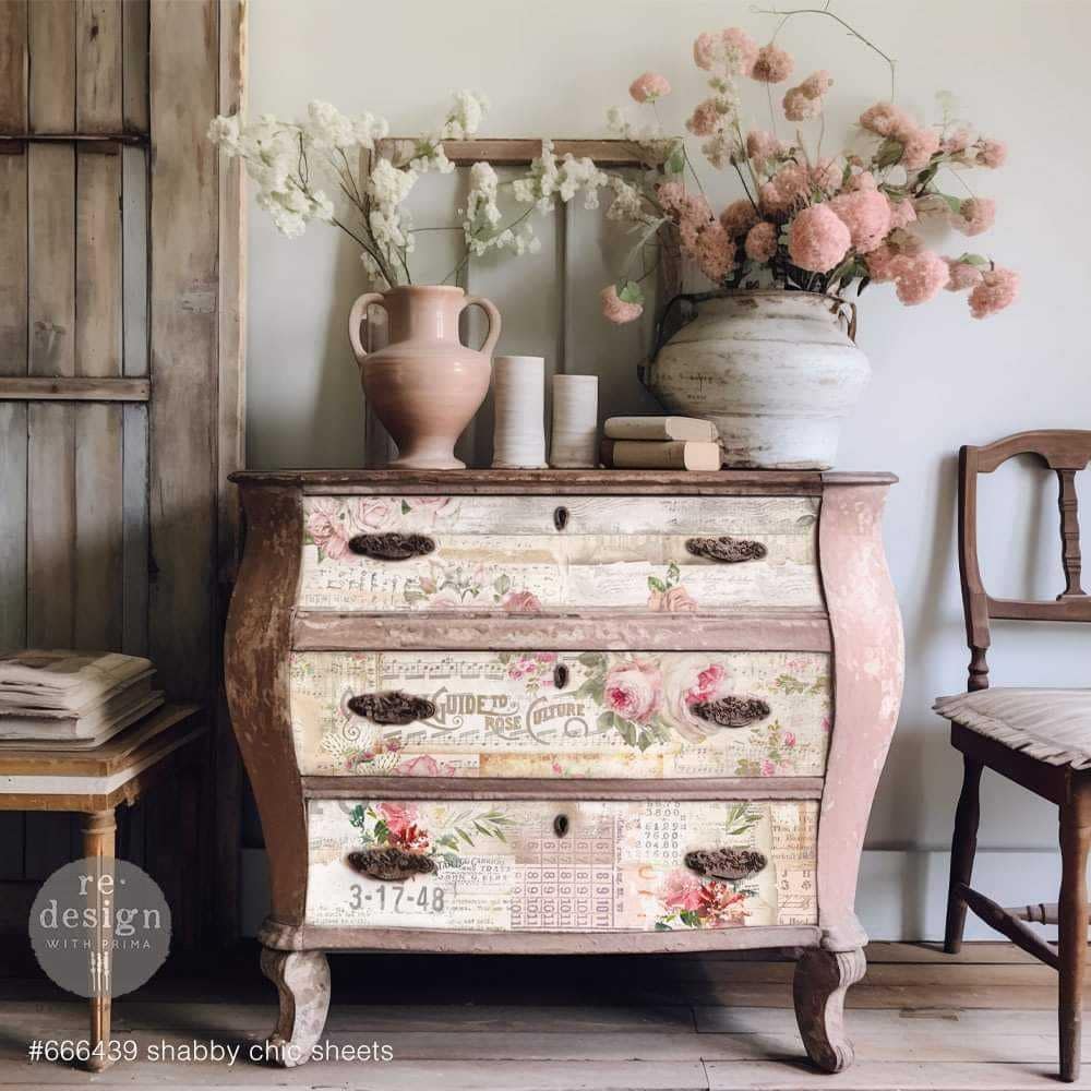 Shabby Chic Sheets (48.2 x 76.2 cm) - Redesign découpage