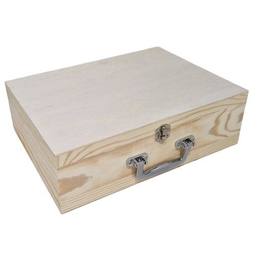 Houten Koffer A4 Metalen Handvat (33,9x24,8x10,7cm)