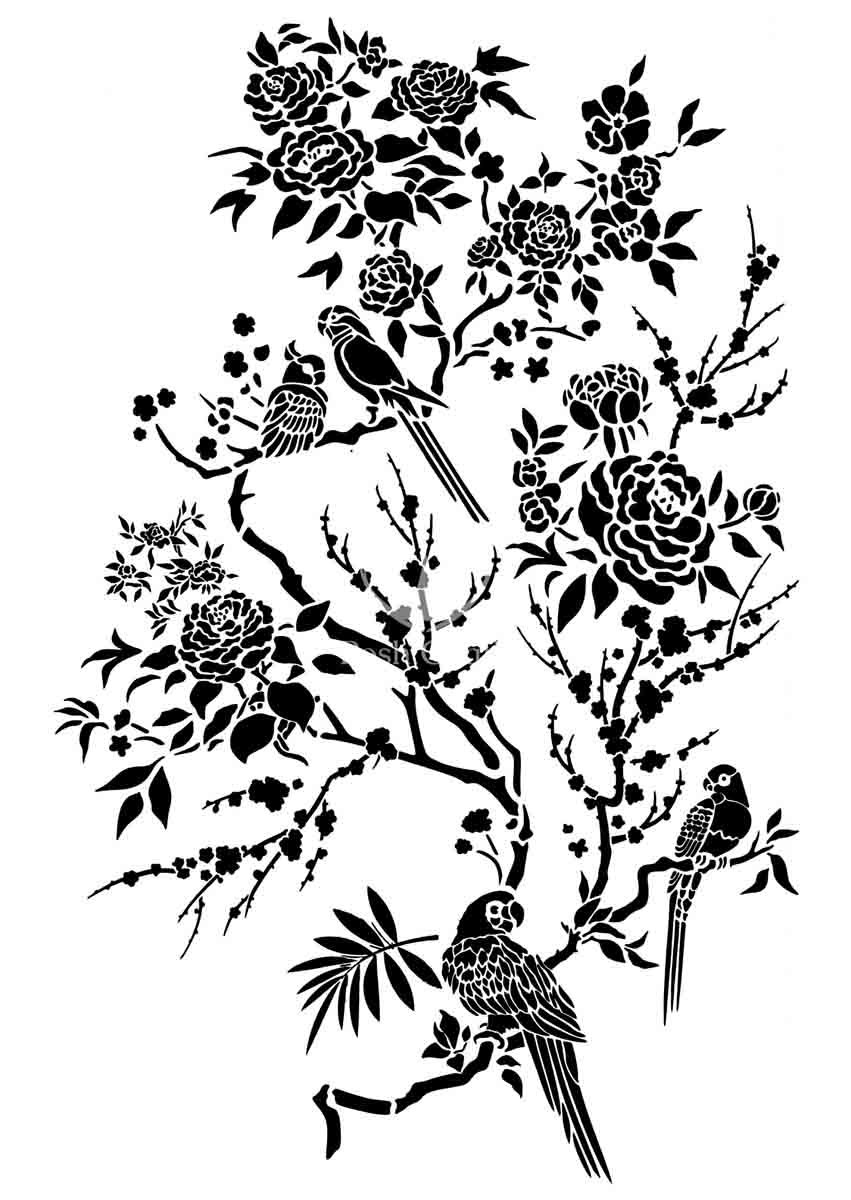 Oriental Garden (35x50cm) - Posh Chalk - Stencil