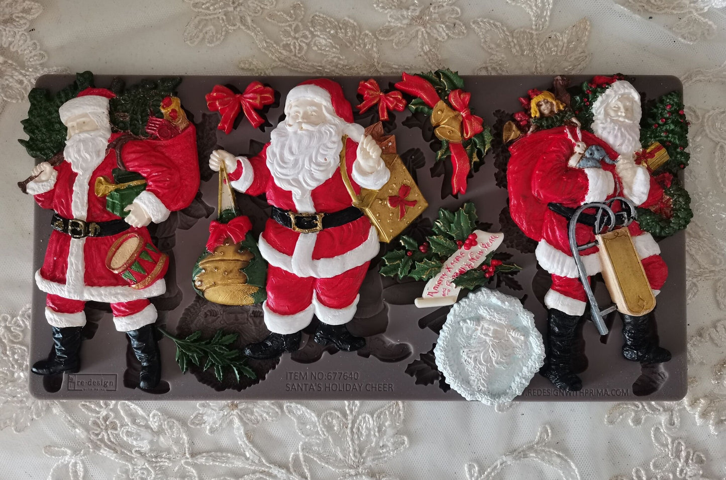 Santa's Holiday Cheer (12,7 x 25,40 cm) - Siliconen gietmal