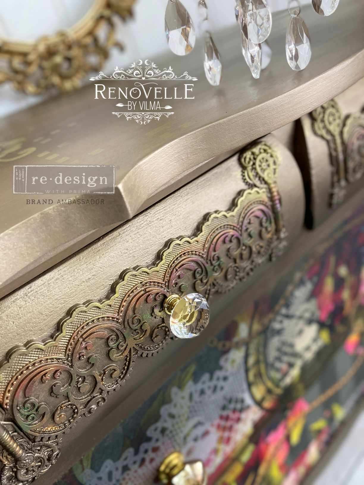 Border Lace I (12,7 x 25,4cm) - Siliconen gietmal Vintage Paint