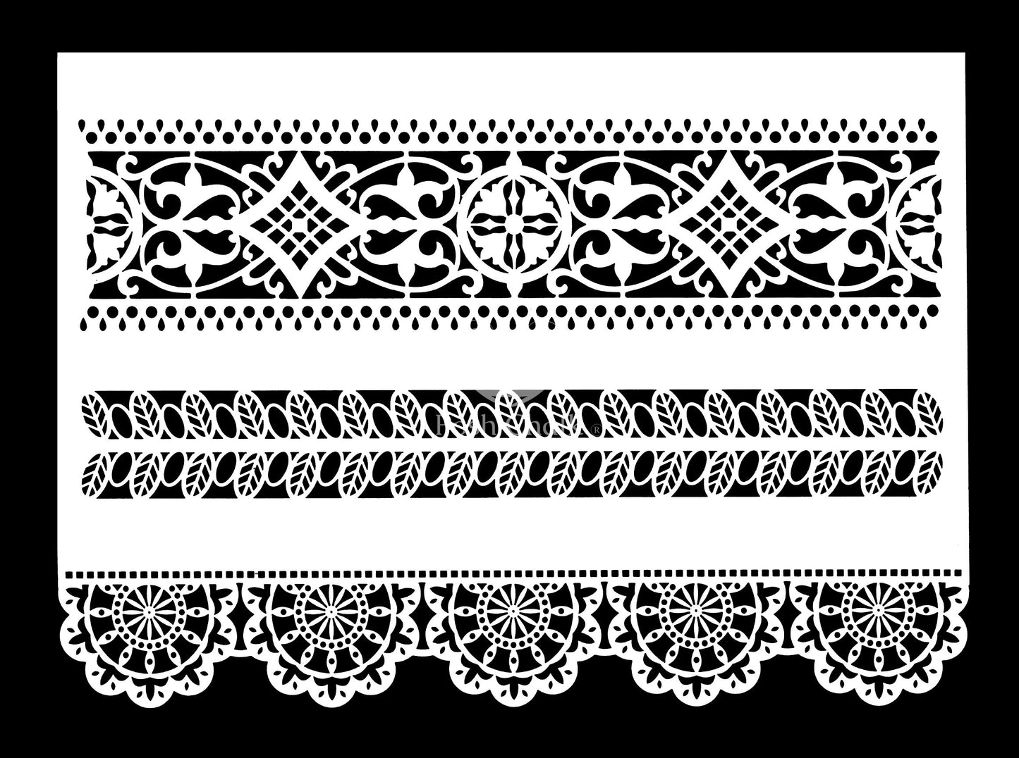 Lace border (25x35cm) - Posh Chalk - Stencil Woodubend