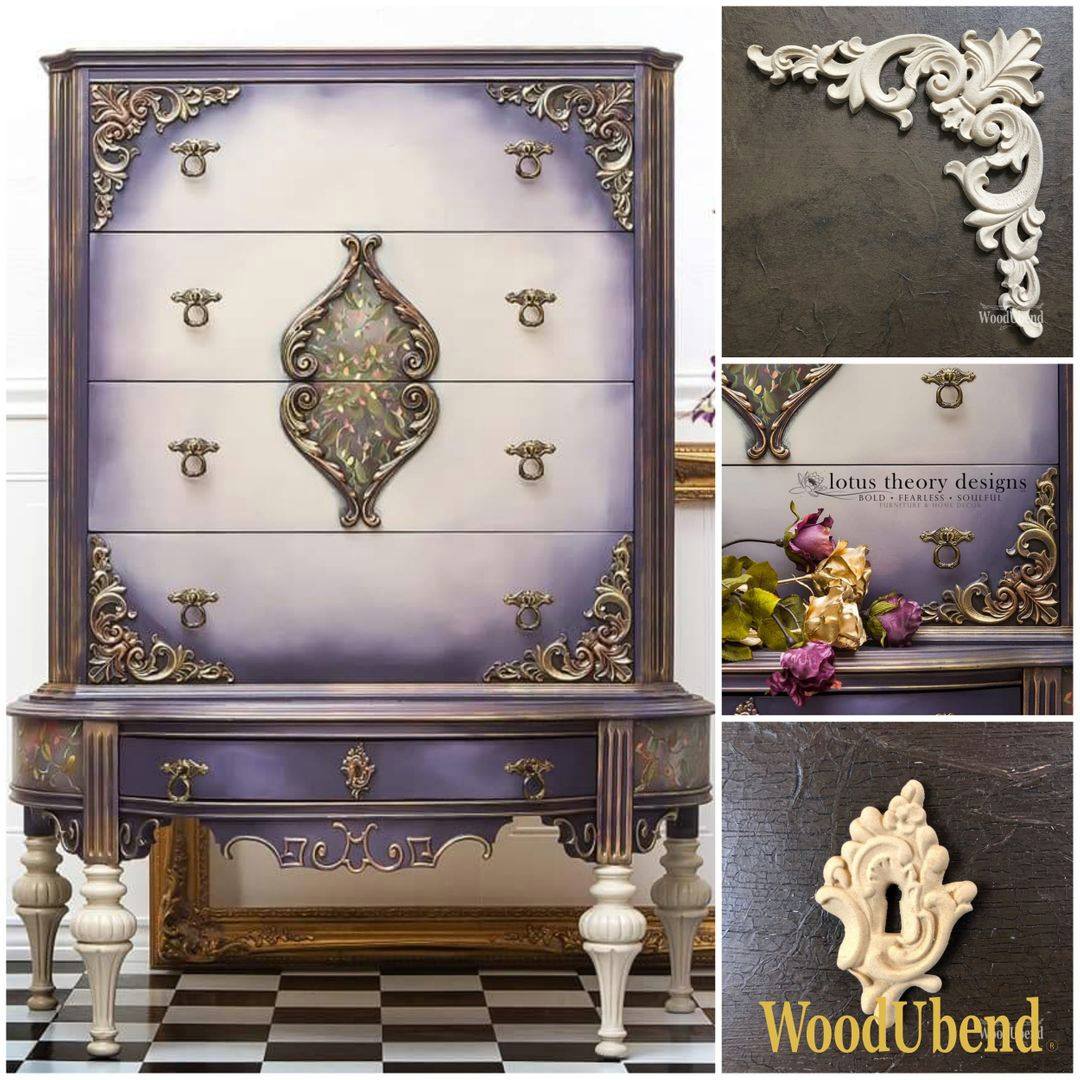 Set van 2 frontons (15x28cm) - WUB2093 Woodubend