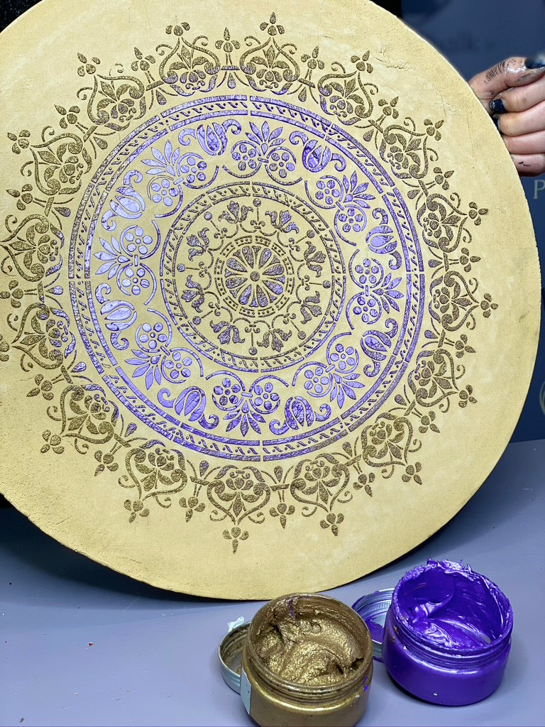 Mandala small (30x30cm) - Posh Chalk - Stencil Woodubend