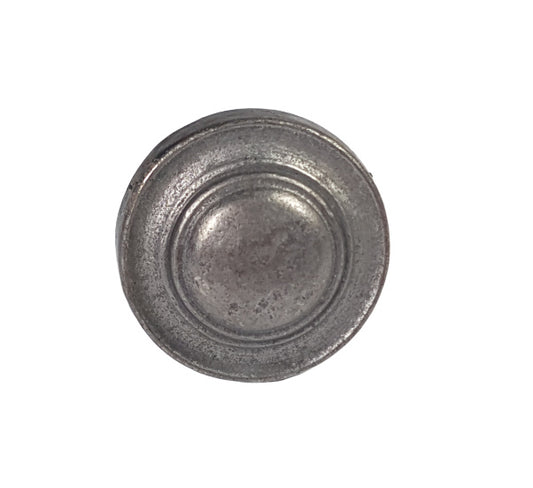 Metalen knop rond plat - grijs (3,5cm)