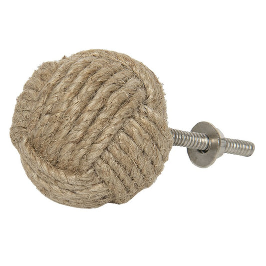 Deurknop Ø 4 cm Bruin Jute Rond