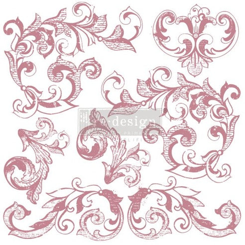 Elegant scrolls (30,48 x 30,48cm) - Decoratie stempel