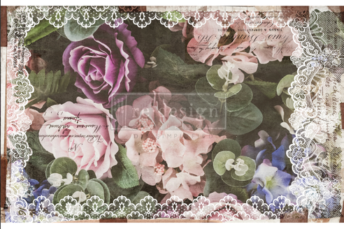 Dark Lace Floral (48 x 76cm) - Redesign découpage