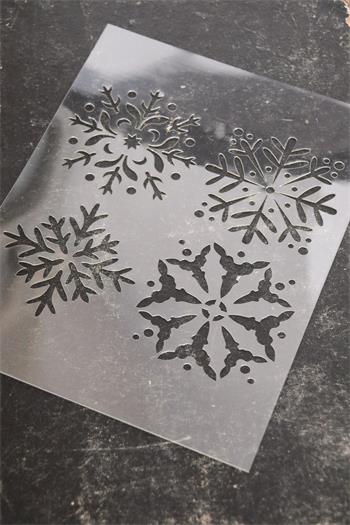 Flocons de neige (20x19cm) - Peinture Vintage - Pochoir