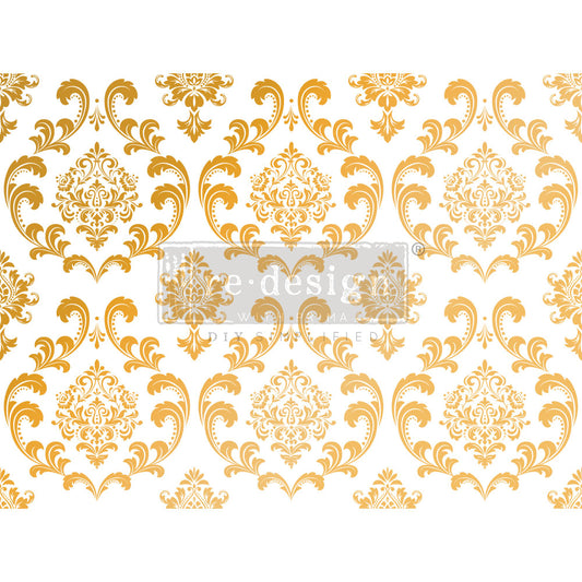 House of Damask Gold Foil Kacha (46 x 61cm) - Redesign Décor Transfers® TUBE