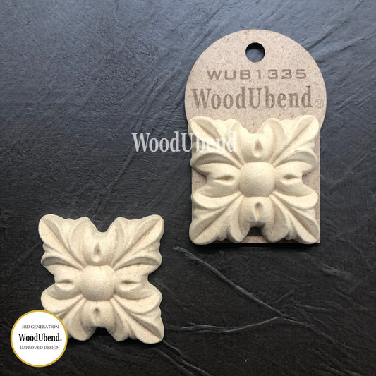 Set of two square flowers (5.5x5.5cm) - WUB1335