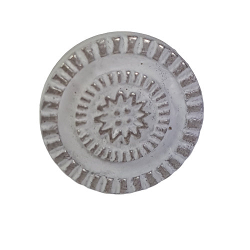 Metalen knop rond  - grijs (3,5cm)