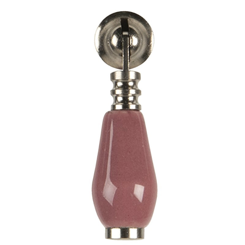 Deurknop 2x6 cm Roze Keramiek Meubelknop