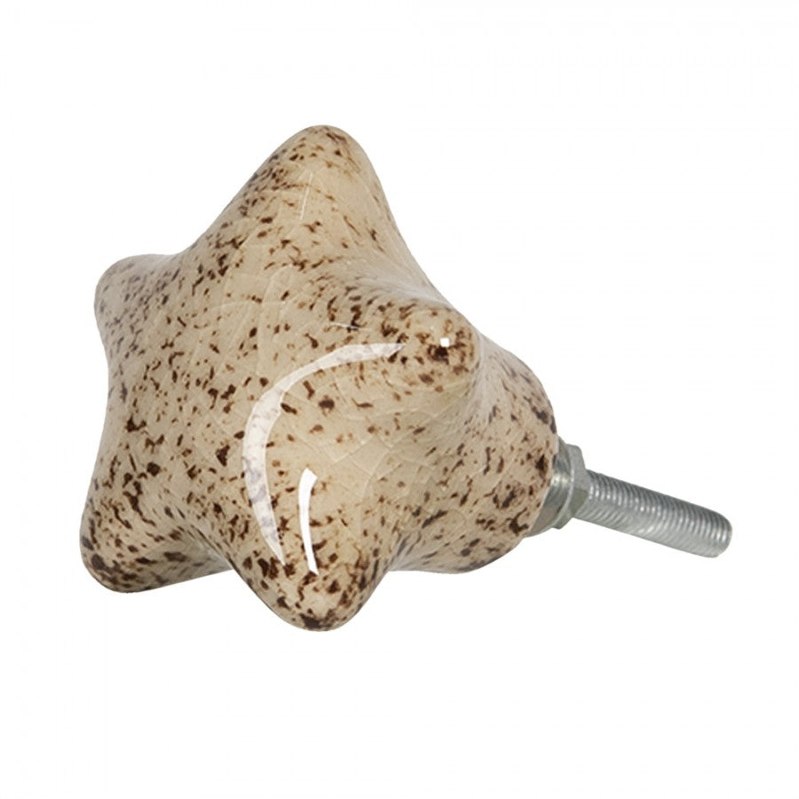 Deurknop 4 cm Bruin Keramiek Ster
