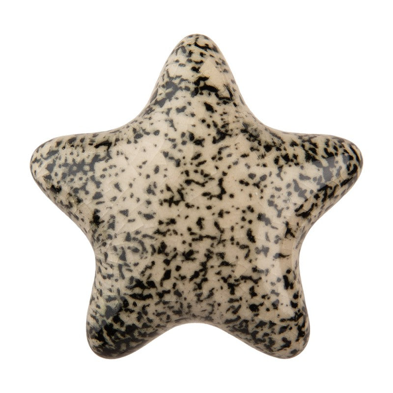 Deurknop 4 cm Zwart Keramiek Ster