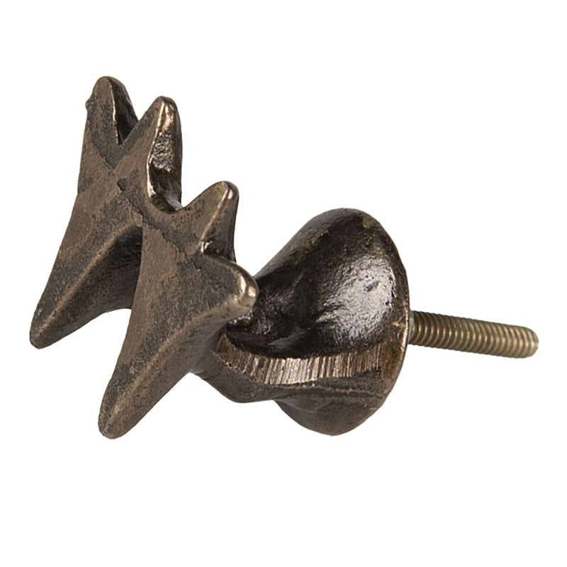 Deurknop Eendenpootjes 4x4 cm Bruin IJzer Meubelknop