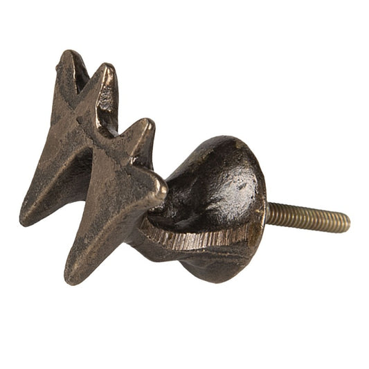 Deurknop Eendenpootjes 4x4 cm Bruin IJzer Meubelknop