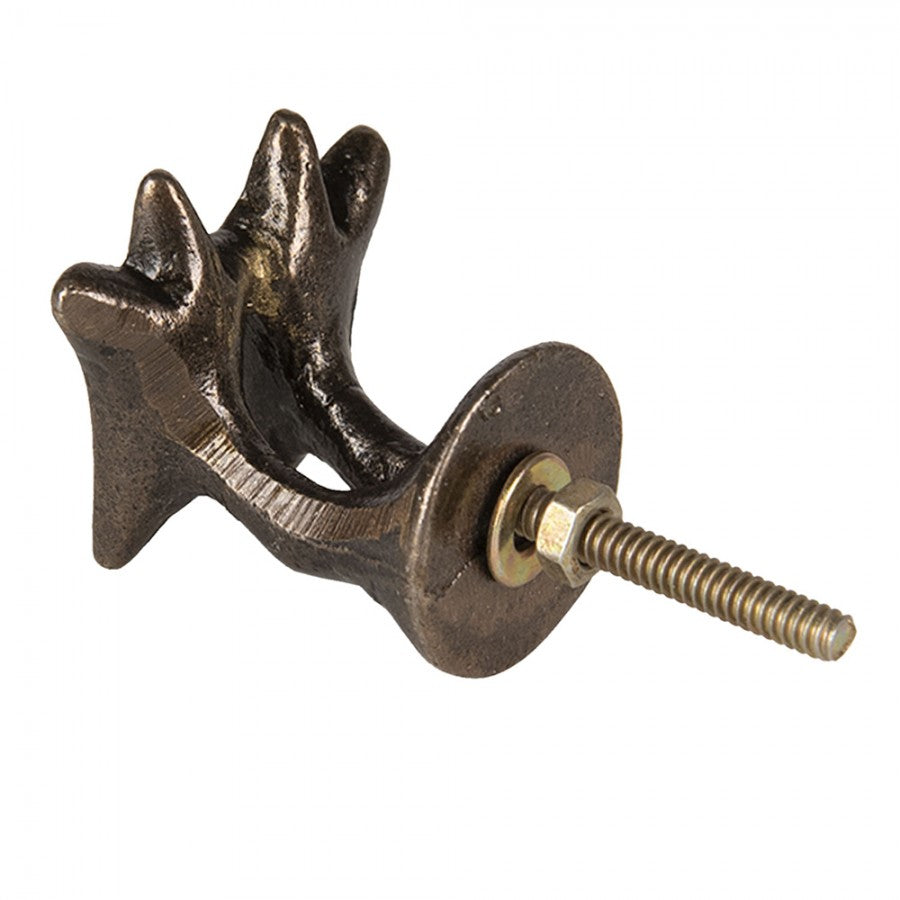 Deurknop Eendenpootjes 4x4 cm Bruin IJzer Meubelknop