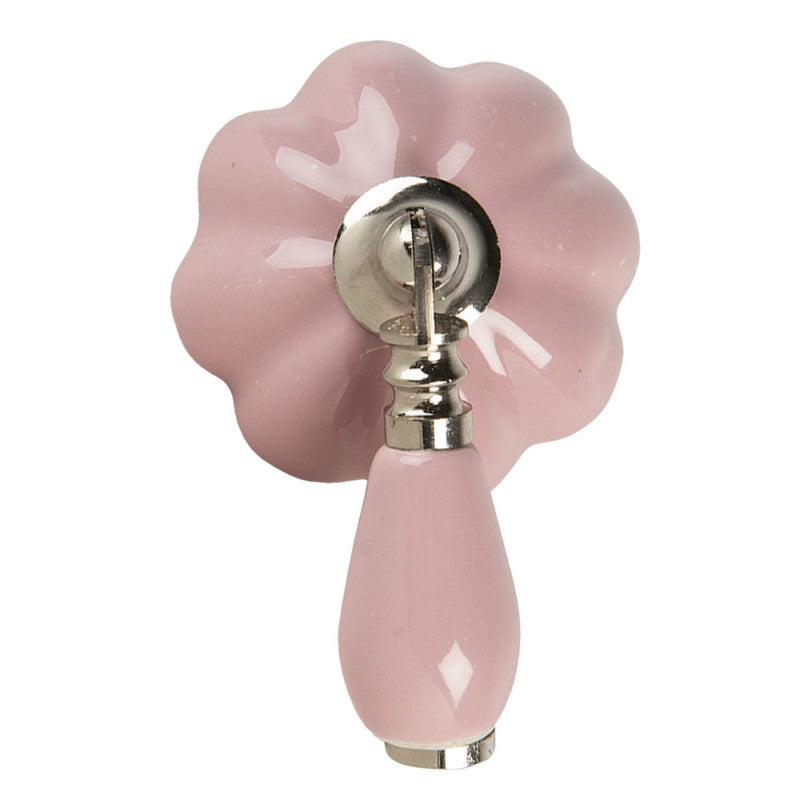 Deurknop 4x8x6 cm Roze Keramiek Meubelknop