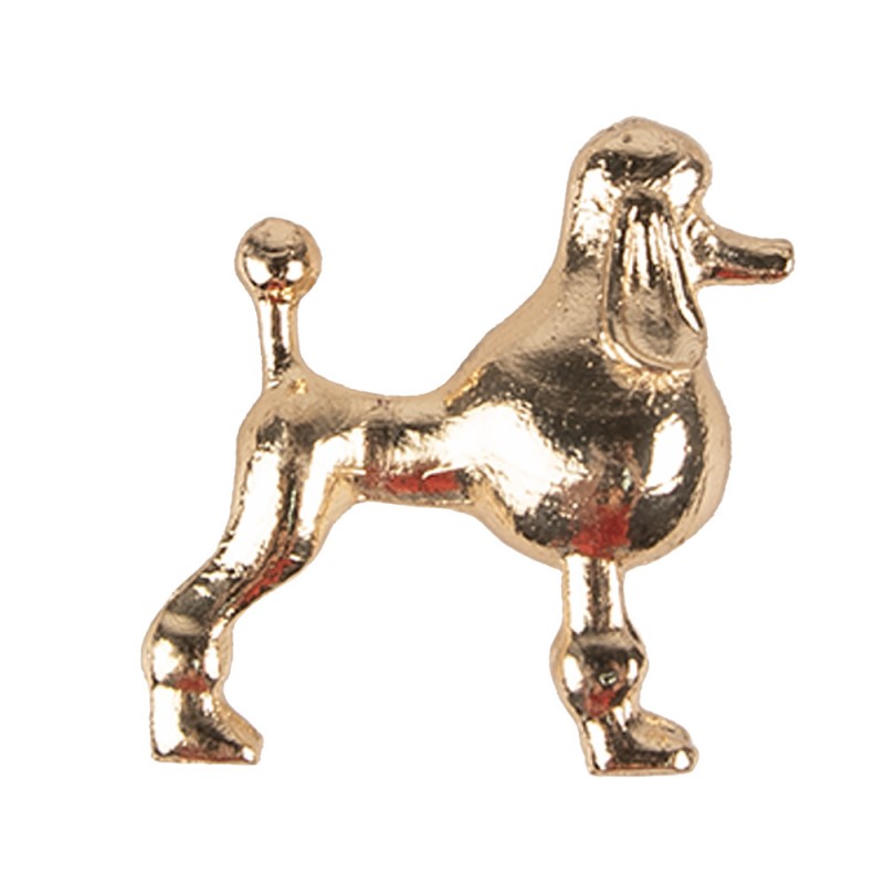 Deurknop Hond Poedel 5x4x5 cm Goudkleurig Metaal