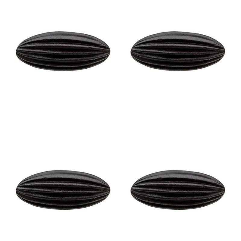 Deurknop Set van 4 2x4x5 cm Zwart IJzer Meubelknop