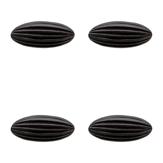 Deurknop Set van 4 2x4x5 cm Zwart IJzer Meubelknop