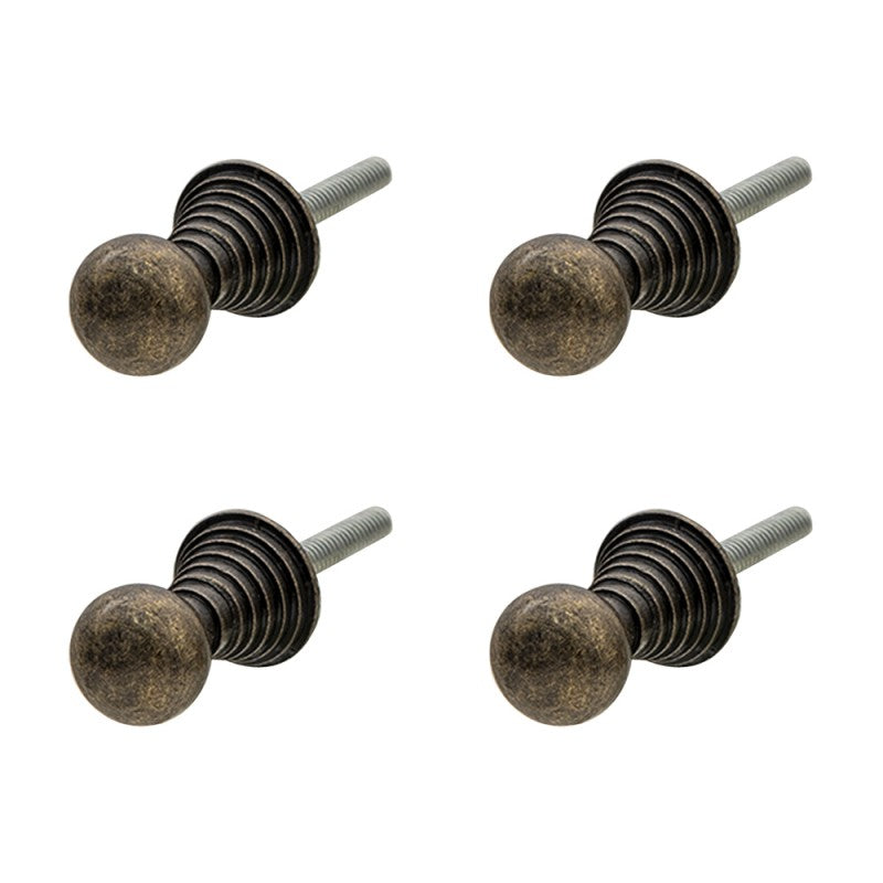 Deurknop Set van 4 Ø 2 cm Bruin IJzer Meubelknop