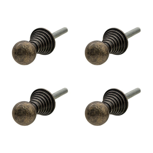 Deurknop Set van 4 Ø 2 cm Bruin IJzer Meubelknop