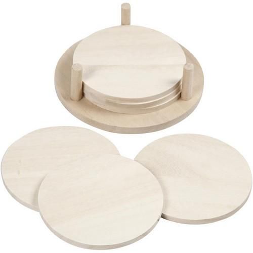 Houten Onderzetters Set (12,5x3,7cm)