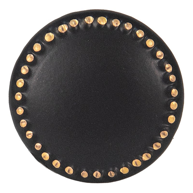 Deurknop Ø 4 cm Zwart Goudkleurig Keramiek