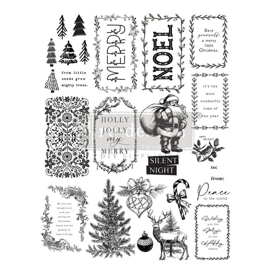 Merry and Bright Tags (21,59 x 27,90cm) - Decoratie stempel