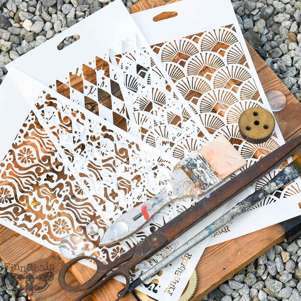 Decadent Walls, 3 pack (15,24 x 22,86cm elk) - Redesign with Prima - Stencil