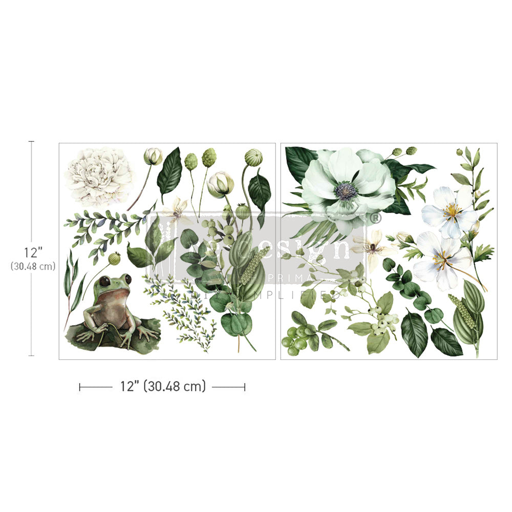 Froggy Meadow Greens (30,5 x 30,5cm) - Redesign Décor Transfers® MAXI