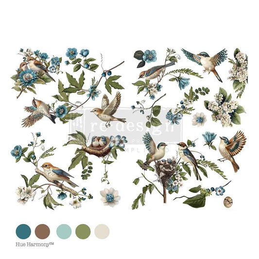 Aviary Elegance (60,96 x 88,90 cm) - Redesign Décor Transfers® FLAT XL