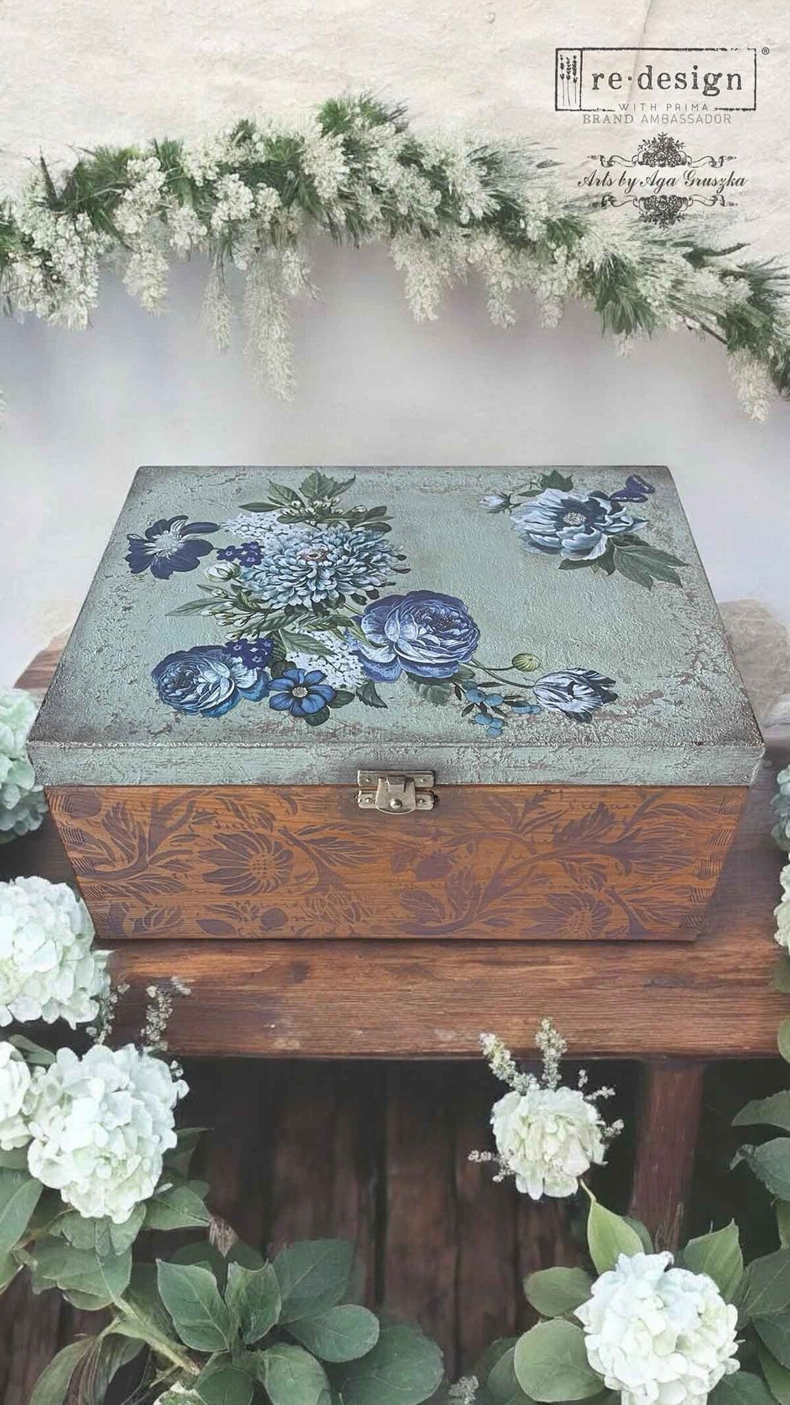 Indigo Petals (15,25 x 30,50cm) - Redesign Décor Transfers® MINI