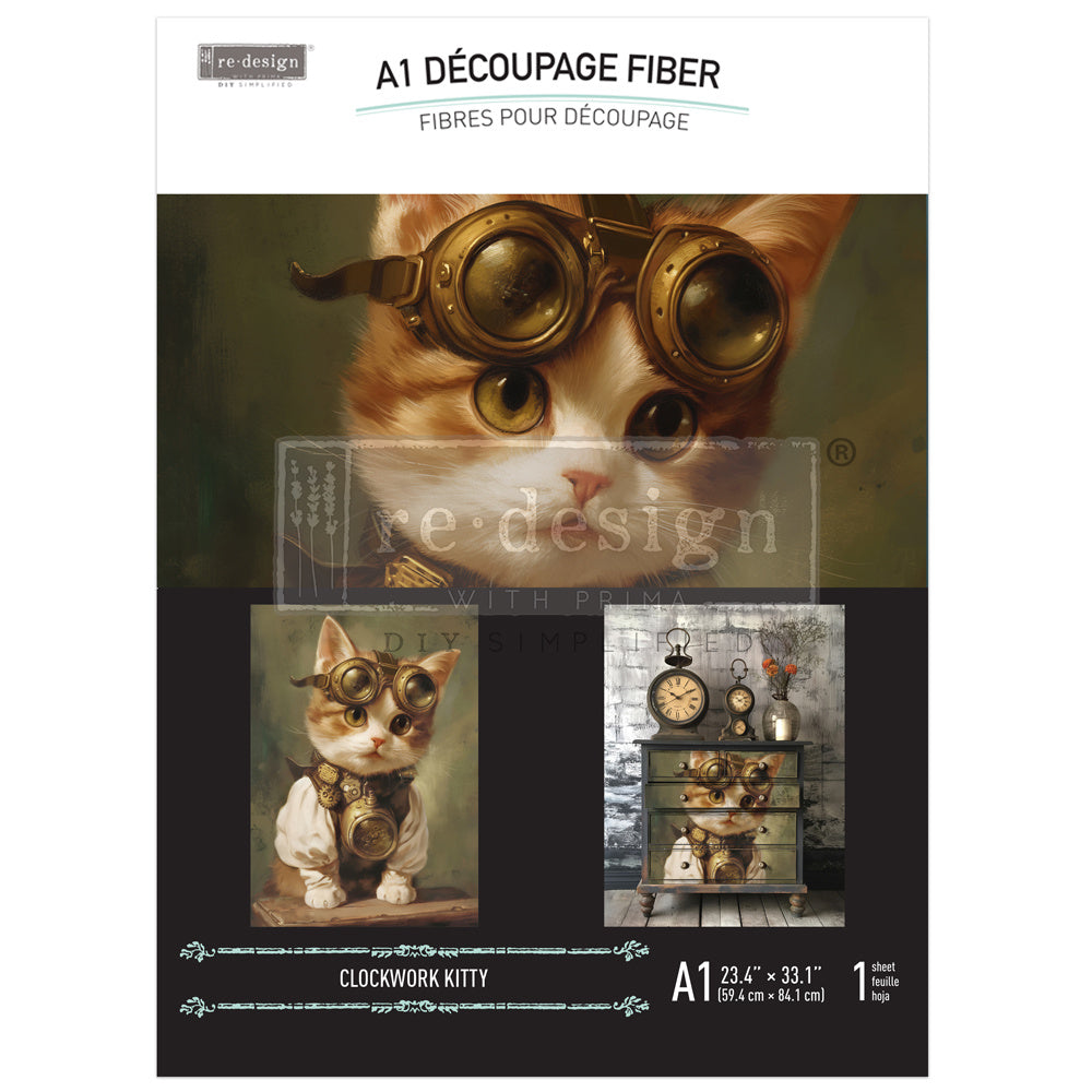 Clockwork Kitty (59,4 x 84,3cm) - Redesign découpage A1 FIBRE