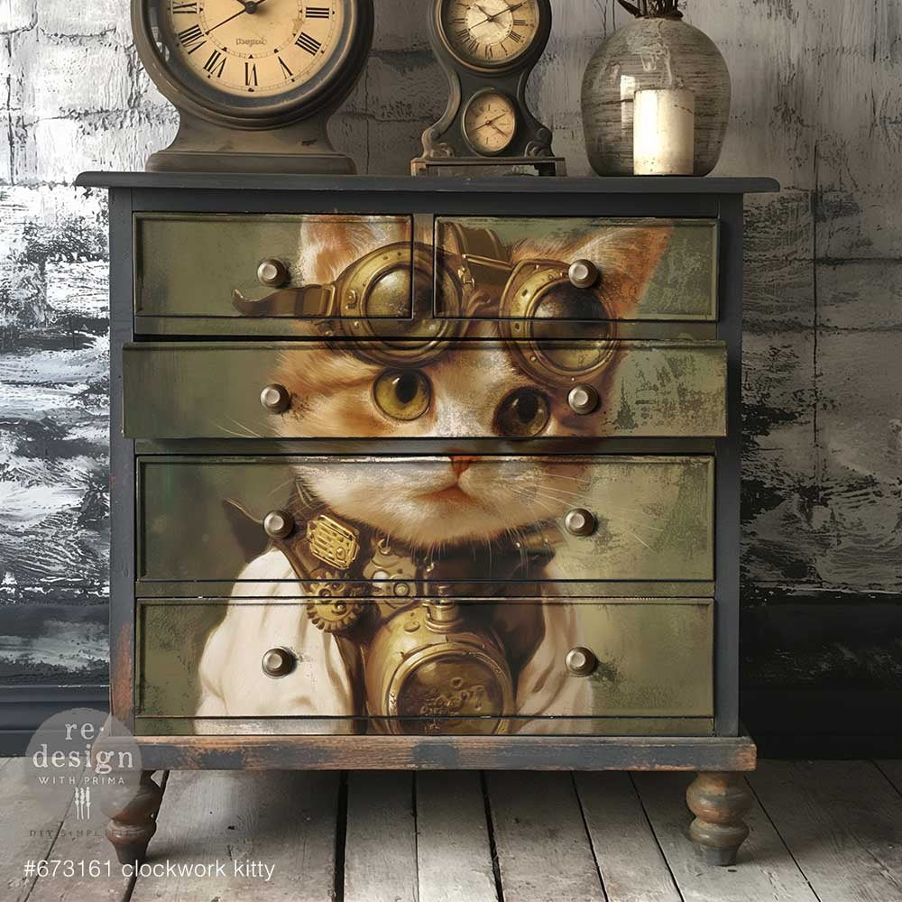 Clockwork Kitty (59,4 x 84,3cm) - Redesign découpage A1 FIBRE