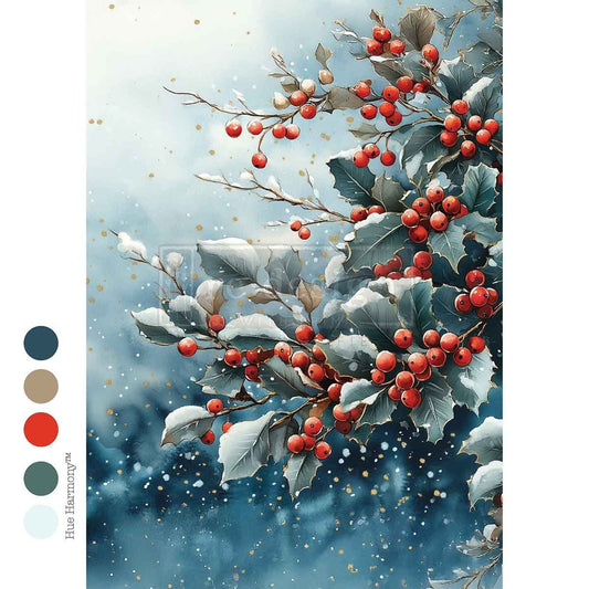 Frosted Boughs & Berries (21 x 29,7 cm) - Redesign découpage FIBER