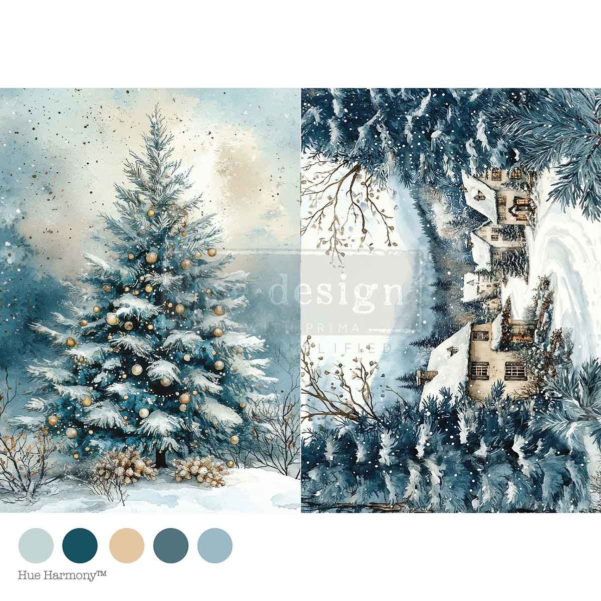 Silent Night Sparkle (21 x 29,7 cm) - Redesign découpage FIBER