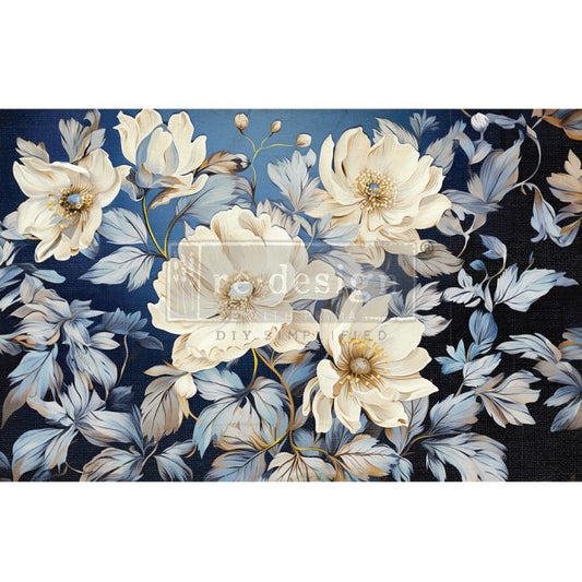 Cerulean Blooms I (48 x 76cm) - Redesign découpage