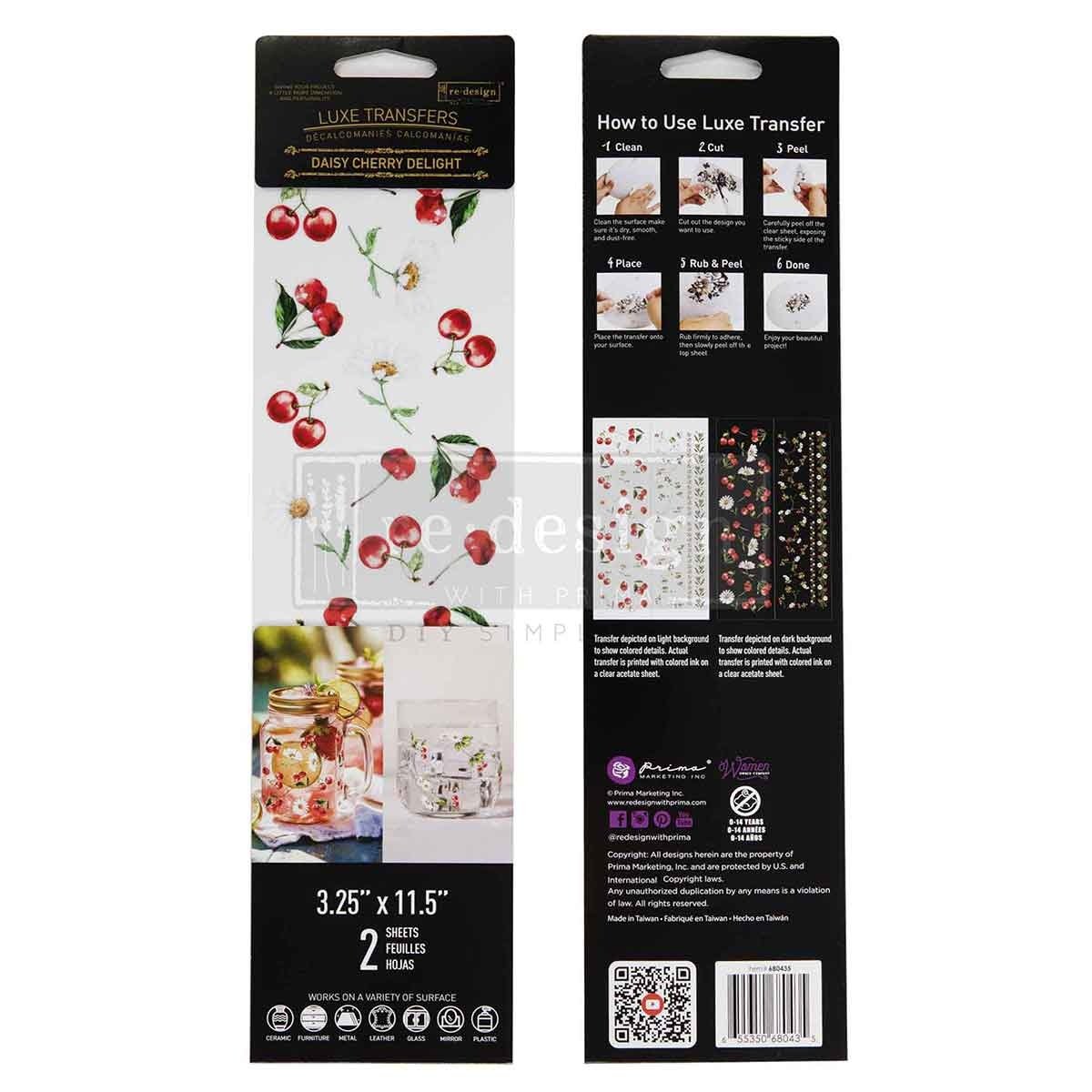 Daisy Cherry Delight (8,25 x 29,21cm) - Redesign Décor Transfers® LUXE