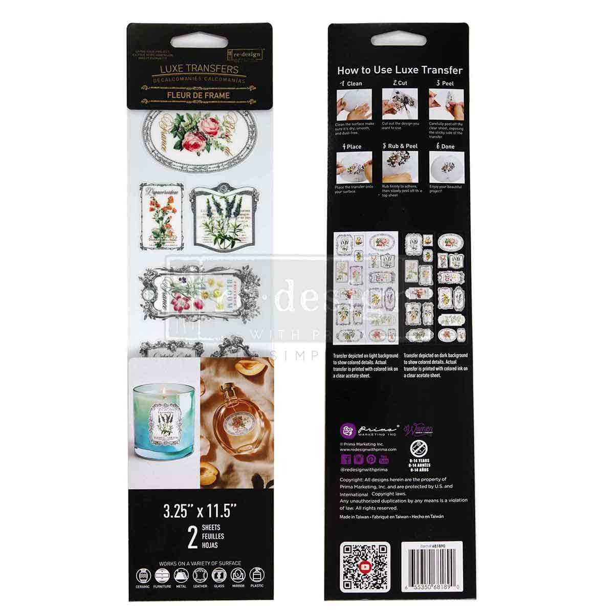 Fleur de Frame (8,25 x 29,21cm) - Redesign Décor Transfers® LUXE