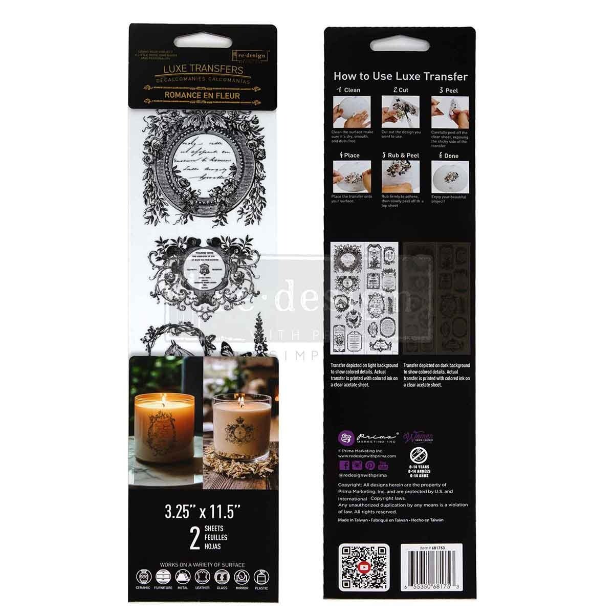 Romance en Fleur (8,25 x 29,21cm) - Redesign Décor Transfers® LUXE