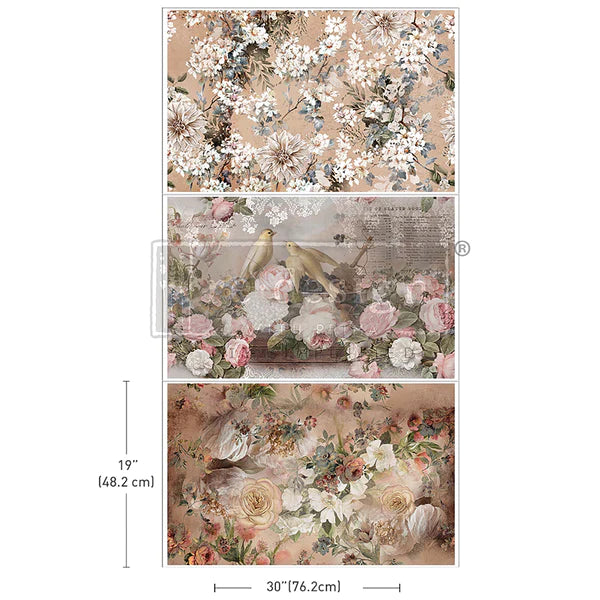 Romance in Bloom (49,5 x 76,2cm) (3 Pack) - Redesign découpage TISSUE